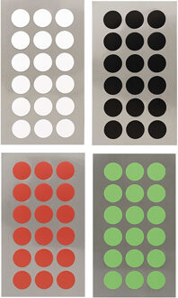 Hobby stickers - 288x stuks - D15 mm - kleurenmix - ronde stickers - Kantoor stickers - Etiketten