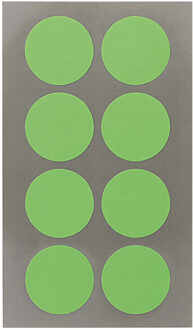 Hobby stickers - 32x stuks - D25 mm - neon groen ronde stickers - Kantoor stickers - Scrapbook - Stickers
