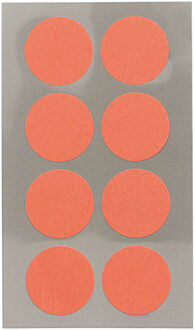 Hobby stickers - 32x stuks - D25 mm - neon oranje ronde stickers - Kantoor stickers - Scrapbook - Stickers