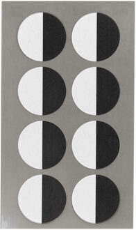 Hobby stickers - 32x stuks - rondjes zwart/wit - sticker etiketten - dia 25 mm - knutsel oogjes