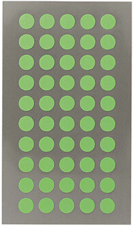 Hobby stickers - 600x stuks - D8 mm - neon groen ronde stickers - Kantoor stickers - Scrapbook