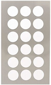 Hobby stickers - 72x stuks - D15 mm - witte ronde stickers - Kantoor stickers - Scrapbook - knutsel
