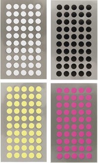 Hobby stickers - 800x stuks - D8 mm - kleurenmix - ronde stickers - Kantoor stickers - Etiketten