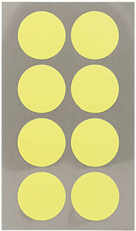 Hobby stickers - 96x stuks - D25 mm - neon geel ronde stickers - Kantoor stickers - Scrapbook