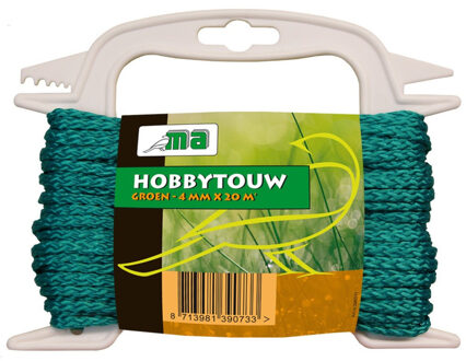 Hobby touw/draad - 4 mm x 20 meter - groen - bindtouw