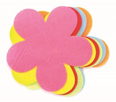 Hobby vilt 12x gekleurde vilten bloemen van 14 cm - Knutsel materialen vormen