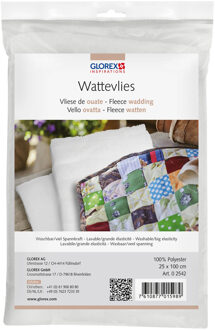 Hobby vulmateriaal wattevlies plakaat - wasbaar - kussens/kleding - 25 x 100 cm - polyester