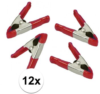 Hobby zeilklemmen - 12x stuks - metaal - 5 cm - DHZ klemmetjes