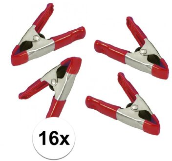 Hobby zeilklemmen - 16x stuks - metaal - 5 cm - DHZ klemmetjes