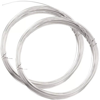 Hobbydraad - 2x rol - zilver - 4 m x 1 mm - aluminium - binddraad/ijzerdraad