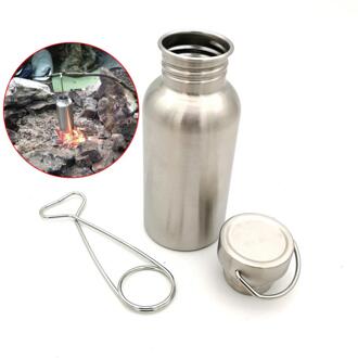 HobbyLane 350/500/750ML Draagbare Roestvrij Staal Water Fles met Haak Outdoor Camping Wandelen Waterkoker Drinken tool 500ml cup