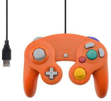 Hobbylane Voor Gamecube Pc Usb Bedraad Trillingen Controller Joypad Joystick Voor Nintend Gamepad Voor Ngc Gc Mac Computer Gamepad D29 Oranje