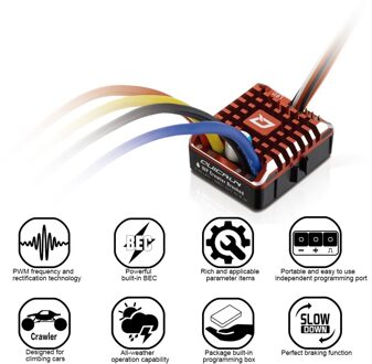 Hobbywing Quicrun 1080 Waterdichte Geborsteld 80A Esc + Programma Kaart Voor Crawler Kinderen Kids Speelgoed Geborsteld Esc Rc Auto Onderdelen