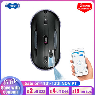 HOBOT 388 Ultrasonic Household Smart Window Cleaner Robot Glass Vacuum Cleaning Machine black 6kg Powerful Suction Wiper Wet Dry