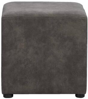 Hocker Nando - Antraciet - 45x45x45 Cm - Stof - Grijs