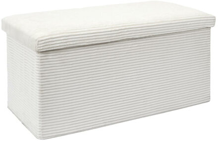 Hocker opvouwbaar - wit - cocoonen - MDF/polyester - 76 x 38 cm