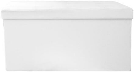 Hocker/poef - wit - Essence - MDF/polyester - 76 x 38 cm