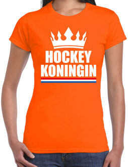 Hockey koningin t-shirt oranje dames - Sport / hobby shirts 2XL - Feestshirts