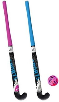 Hockey set - 2x sticks incl bal - 28 inch - in draagtasA - indoor / outdoor - Hockeysets Multikleur