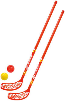 Hockeyset 4-delig 110 Cm Rood