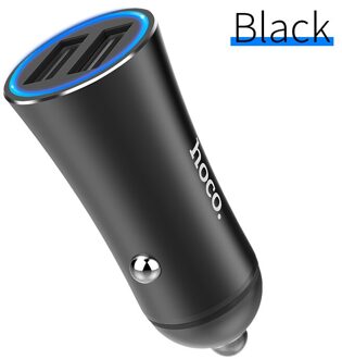 Hoco 5V 3.1A Dual Usb-poorten Car Charger Adapter Met Led Licht Snelle Lading Auto-Oplader Voor Samsung iphone Xiaomi Huawei Camera