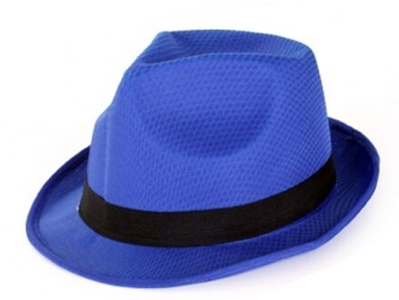 Hoed - Blauw - Gleufhoed - Met zwarte rand