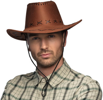 Hoed Cowboy Elroy bruin lederlook Bruin - Kastanje