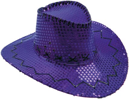 Hoed Cowboy Sequin Paars Paars - Lila