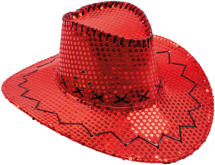 Hoed Cowboy Sequin Rood Rood - Zalm