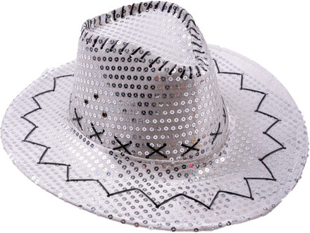 Hoed Cowboy Sequin Zilver Zilver - Grijs