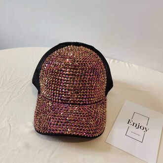 Hoed Dames Koreaanse Mode Lente Rhinestone Mesh Cap Vrouwen Persoonlijkheid Alle-Wedstrijd Vrouwelijke Baseball Caps Piekte Zon Hoeden kleur
