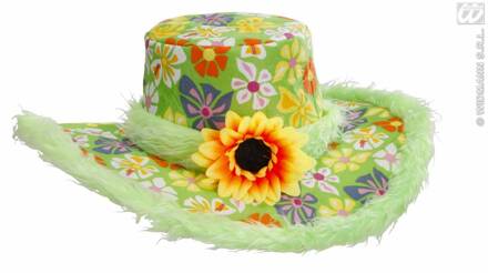 Hoed Ibiza met zonnebloem groen