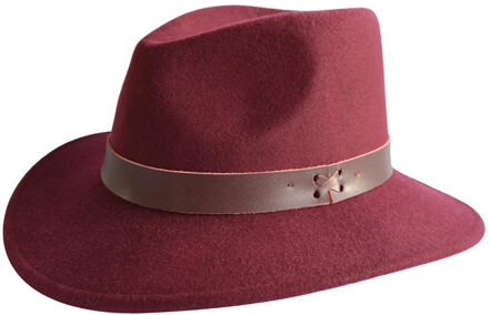 Hoed met leren band Blake  bordeaux - 56,58,61,