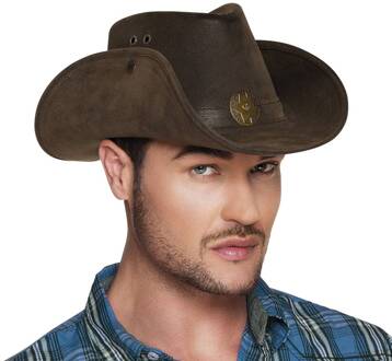 Hoed Nevada lederlook Bruin - Kastanje