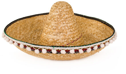Hoed - Sombrero - Met balletjes - 55cm