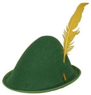 Hoed Tirol vilt + pluim Groen