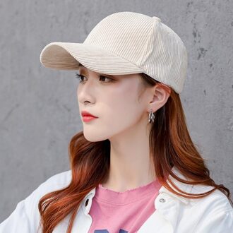 Hoed Vrouwelijke Koreaanse Versie Tij En Najaar Alle-Match Baseball Corduroy Ins Populaire Logo Lente Vrouwen Mode Vrouwen 'S Cap Beige