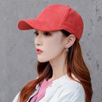 Hoed Vrouwelijke Koreaanse Versie Tij En Najaar Alle-Match Baseball Corduroy Ins Populaire Logo Lente Vrouwen Mode Vrouwen 'S Cap oranje