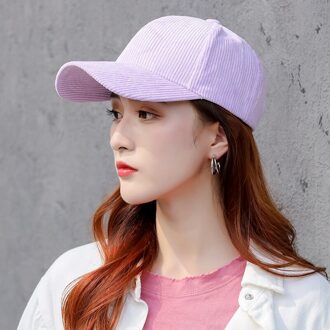 Hoed Vrouwelijke Koreaanse Versie Tij En Najaar Alle-Match Baseball Corduroy Ins Populaire Logo Lente Vrouwen Mode Vrouwen 'S Cap Paars