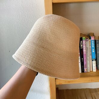 Hoed Vrouwelijke Zomer Koreaanse Versie Van De Tij Wilde Mode Netwerk Rode Japanse Dunne Water Emmer Visser Cap Zonnebrandcrème Zon hoed Beige