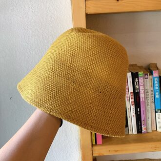 Hoed Vrouwelijke Zomer Koreaanse Versie Van De Tij Wilde Mode Netwerk Rode Japanse Dunne Water Emmer Visser Cap Zonnebrandcrème Zon hoed geel