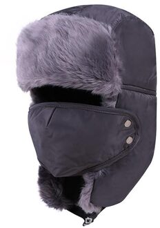Hoed Winter Mannen Vrouwen Unisex Warme Dikke Zachte Outdoor Fietsen Winddicht Ski Gezicht Cover Hat Cap Fluwelen Dikker Paar hoed Mode grijs