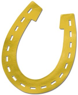 Hoefijzers decoratie goud van karton 43 cm - Western wilde westen cowboy thema