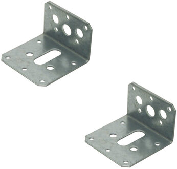 Hoek anker - 8x - 4 x 6 cm -staal verzinkt - slobgat 3 x 1 cm - hoekijzers voor balkverbinding