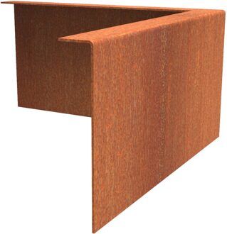 Hoek kantopsluiting cortenstaal gezet