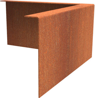 Hoek kantopsluiting cortenstaal gezet