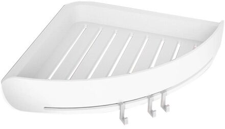 Hoek Opslag Houder Planken Badkamer Driehoekige Douche Plank Hoek Bad Opslag Houder Organizer Rack Zuignap A40 wit