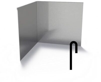 Hoek verzinkt geplet 30 x 30 cm, dikte 2 mm