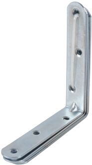 Hoekanker - Galvanisch Blauw Verzinkt Staal - Met Rib Afgeronde Uiteinden - 100x100x19mm - 4 Stuks