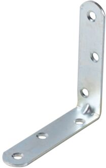 Hoekanker - Galvanisch Blauw Verzinkt Staal - Met Rib Afgeronde Uiteinden - 80x80x19mm - 4 Stuks